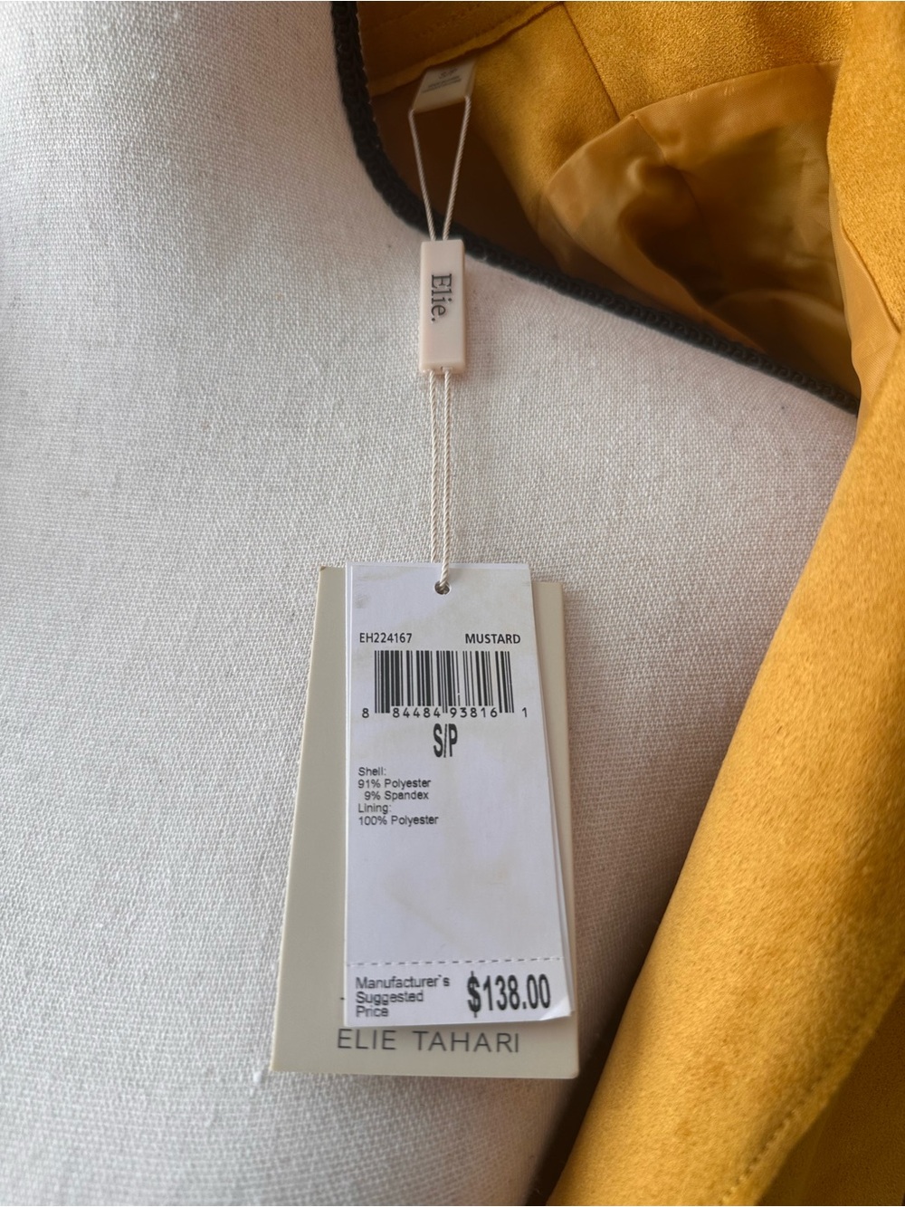 NWT Elie Tahari Mustard Trench Trendy City Pea Coat - Picture 5 of 11
